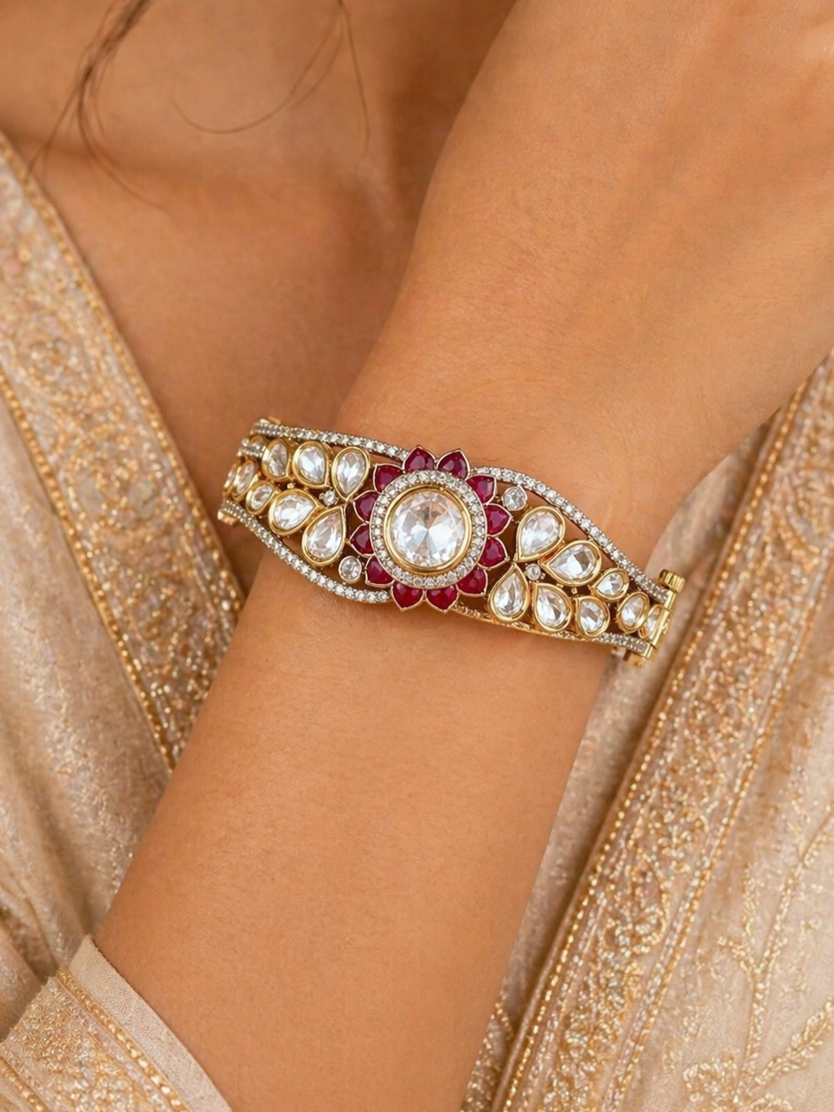 Uncut Polki Single Hand Bracelets