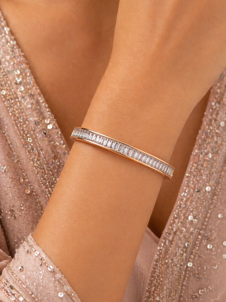Rose Gold Baguette Diamond Bracelets