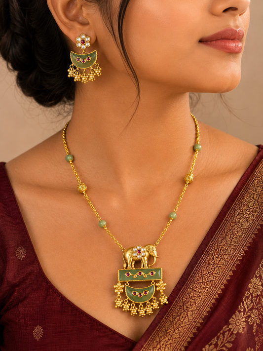 Lariat Necklace Impon Elephant